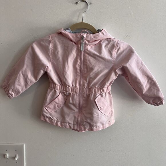 Wonder Nation Pink Rain Jacket Toddler Girls 3T Lined Hooded Polka Dots - Picture 2 of 7